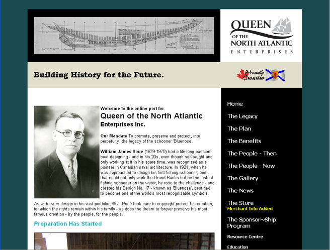 Bluenose website (although you can't tell)