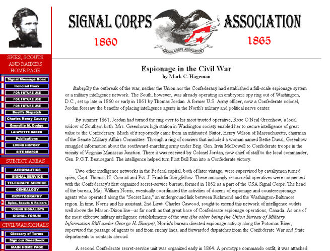 Signal Corps article about spying with signals