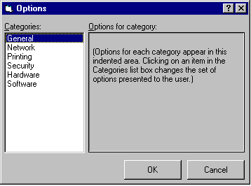 Dialog box, tabbed