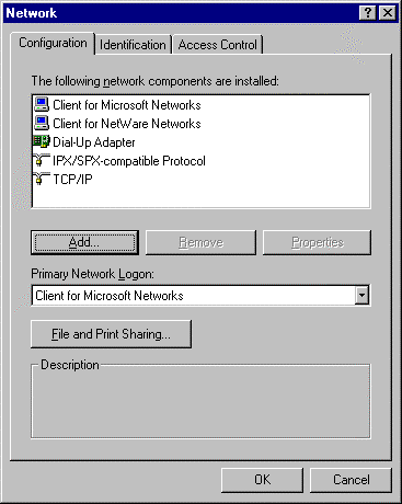 Dialog box, tabbed