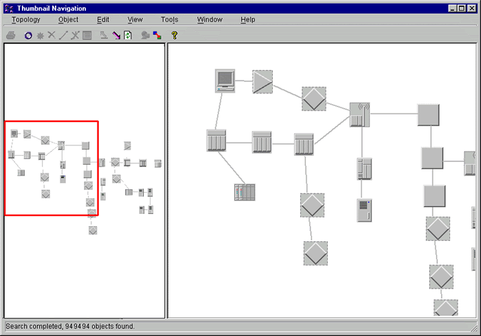 Navigation panel for an overview